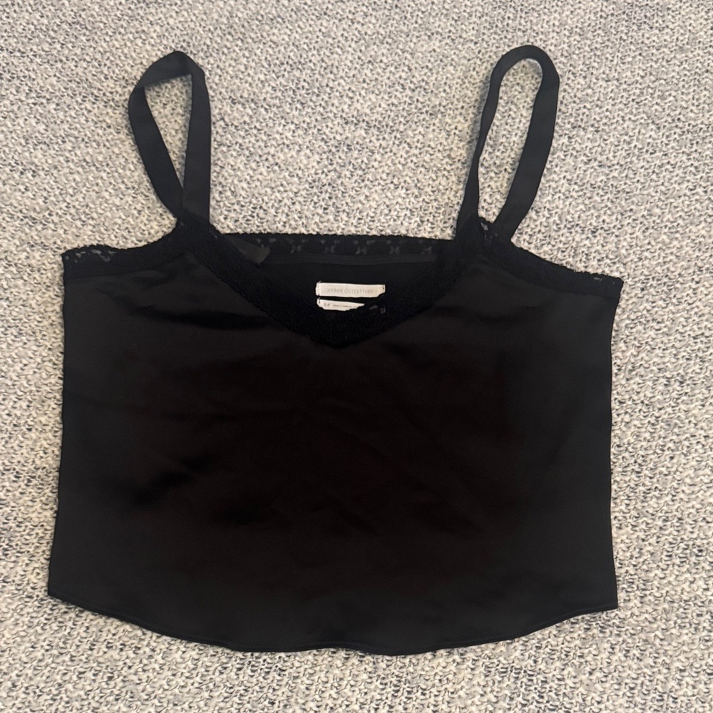 Urban Outfitters Black Lace Trim Cami Tank Top, Size S/P